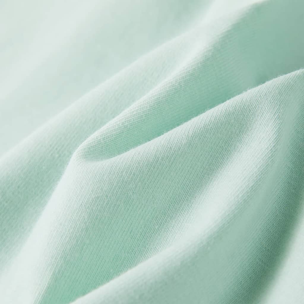Kindershirt met kapmouwen 128 lichtmintkleur Mintgroen