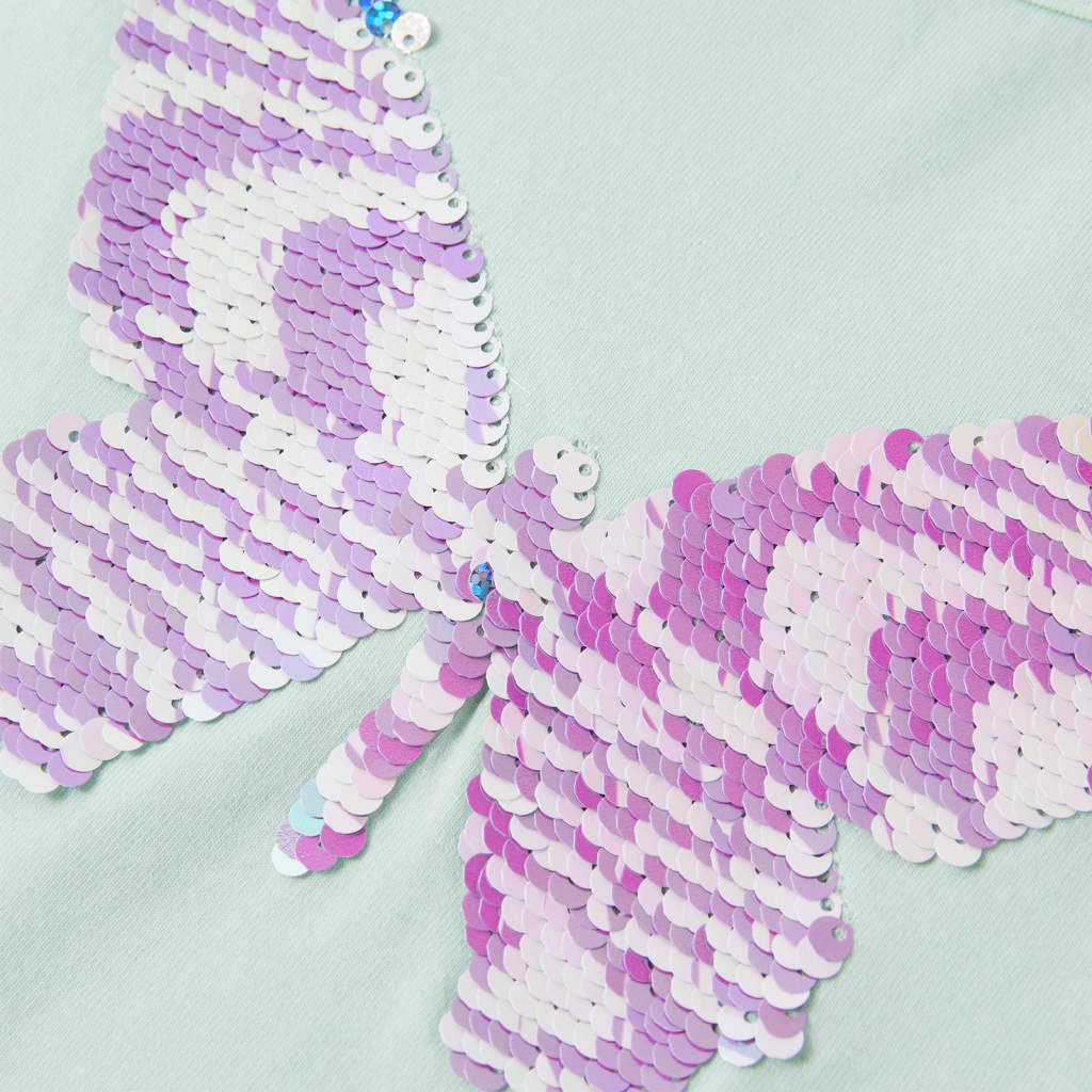 Kindershirt met kapmouwen 140 lichtmintkleur Mintgroen 140