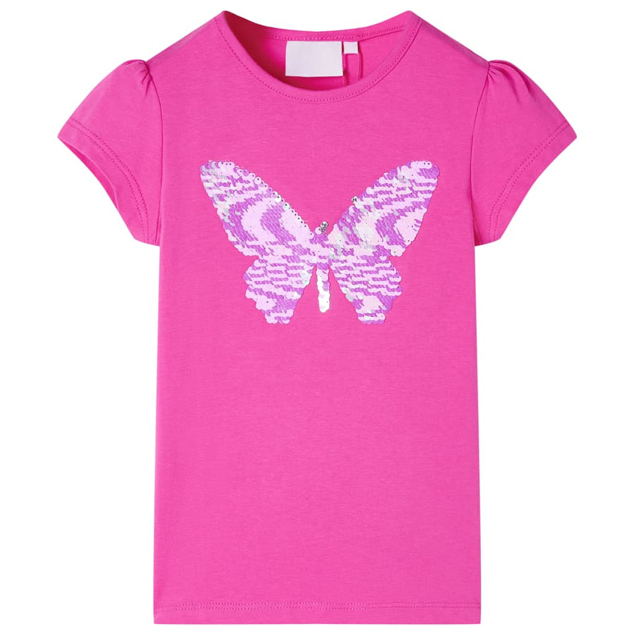Kindershirt met kapmouwen 104 donkerroze Roze