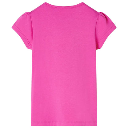 Kindershirt met kapmouwen 116 donkerroze Roze