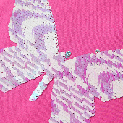 Kindershirt met kapmouwen 116 donkerroze Roze