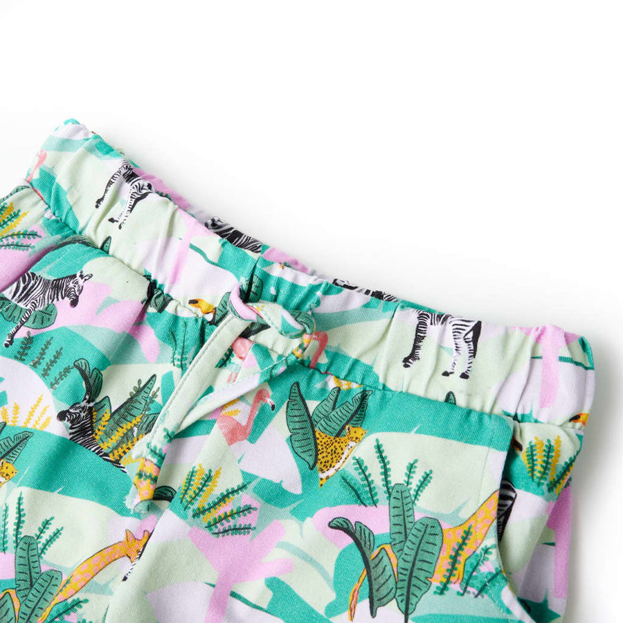Kindershorts met trekkoord 92 lichtmintkleurig 92