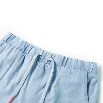 Kindershorts 92 zachtdenimblauw lichtblauw 92