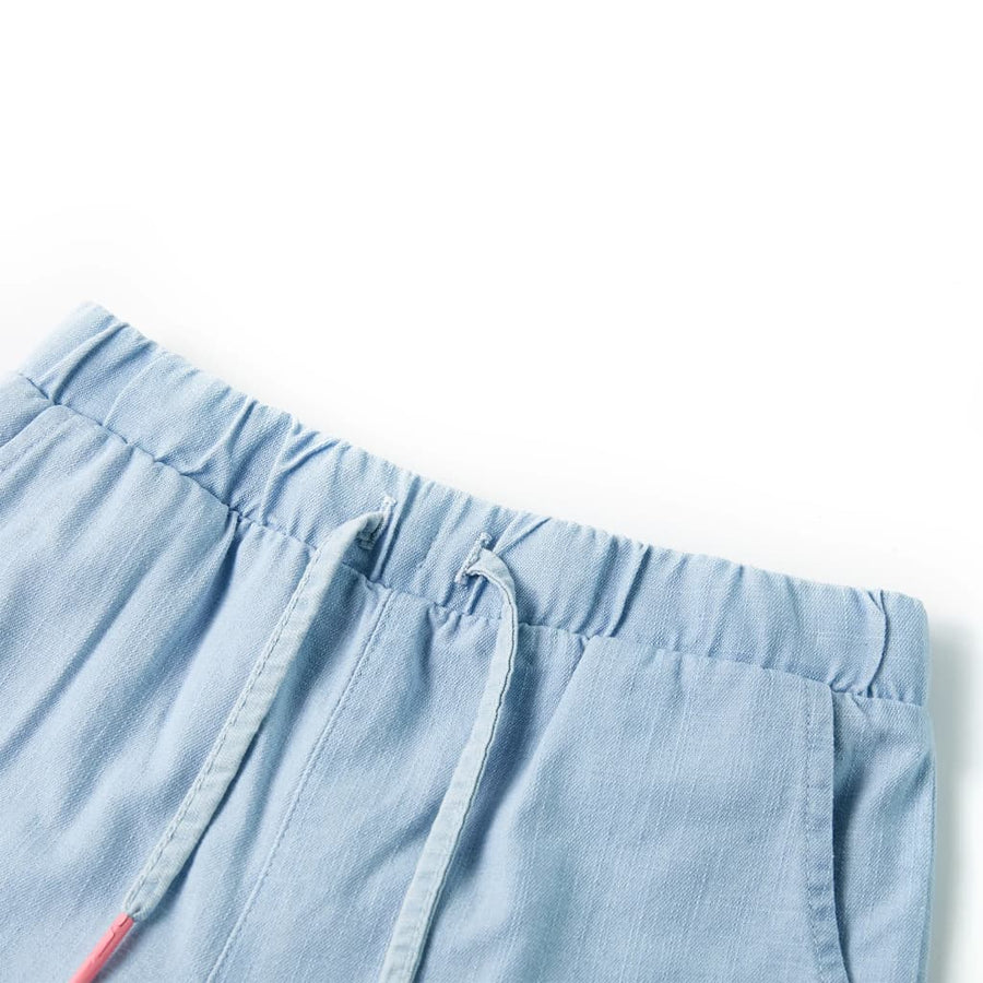 Kindershorts 128 zachtdenimblauw lichtblauw 128