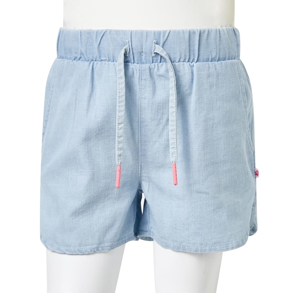 Kindershorts 128 zachtdenimblauw lichtblauw 128