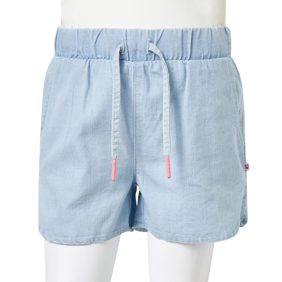 Kindershorts 128 zachtdenimblauw lichtblauw 128