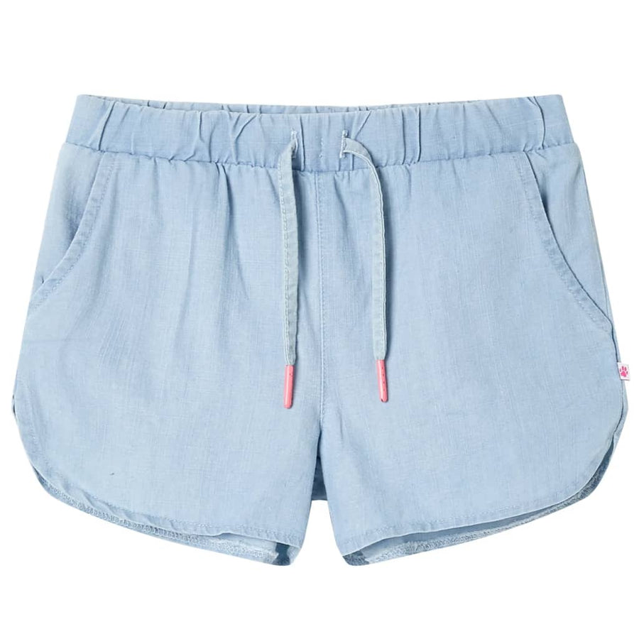Kindershorts 140 zachtdenimblauw lichtblauw
