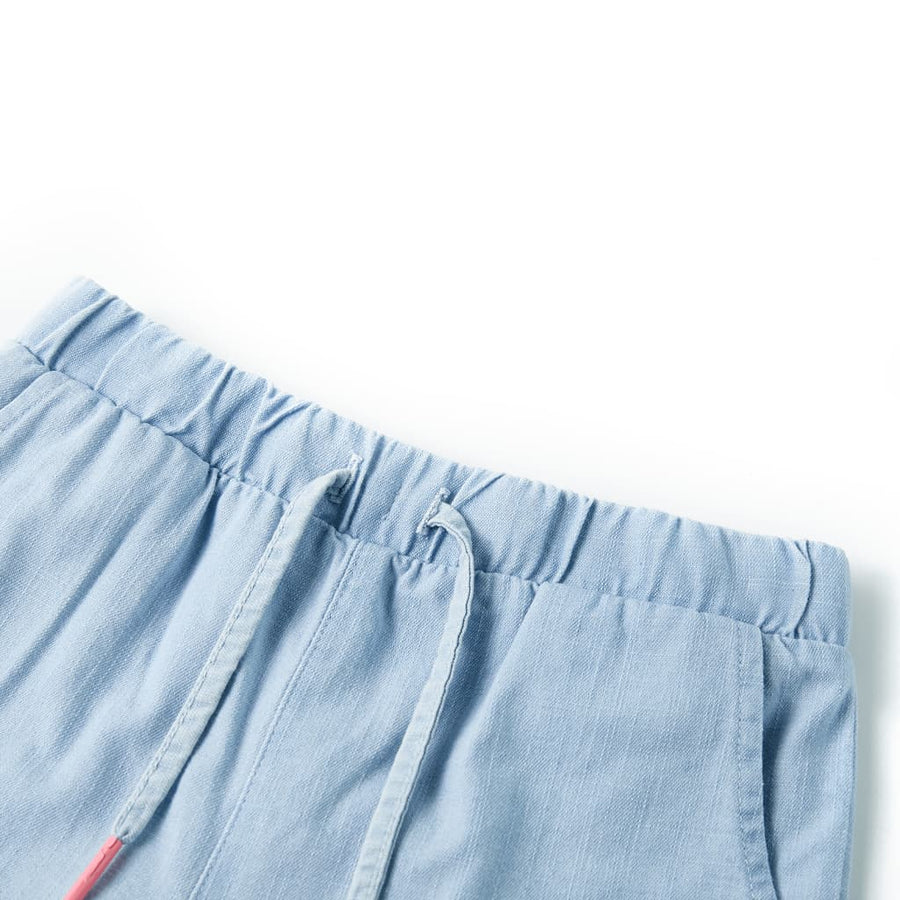 Kindershorts 140 zachtdenimblauw lichtblauw
