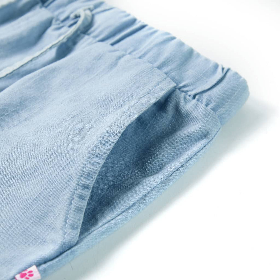 Kindershorts 140 zachtdenimblauw lichtblauw