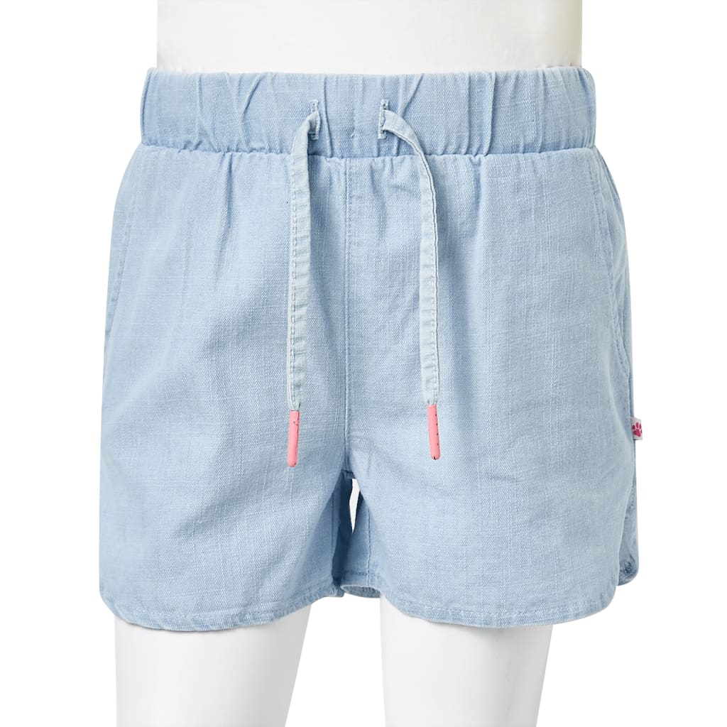 Kindershorts 140 zachtdenimblauw lichtblauw