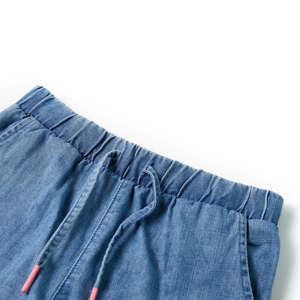 Kindershorts 128 denimblauw Blauw 128