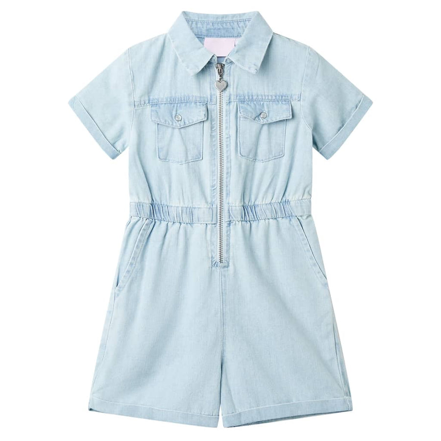 Kinderonesie met korte mouwen 92 zachtblauw 92