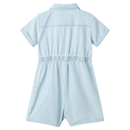 Kinderonesie met korte mouwen 92 zachtblauw 92