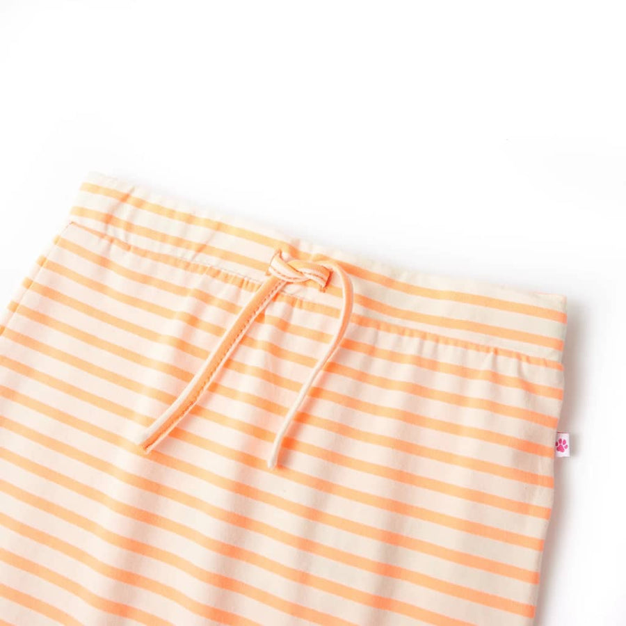 Kinderrokje recht met strepen 128 fluorescerend oranje orange