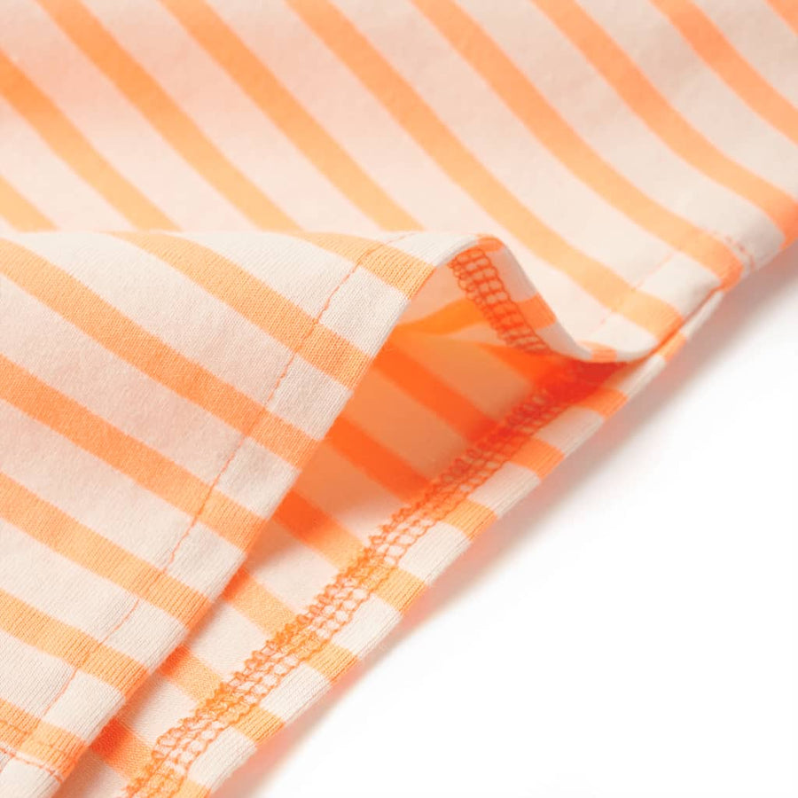 Kinderrokje recht met strepen 128 fluorescerend oranje orange