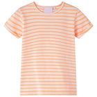 Kindershirt 104 neonoranje gestreept