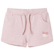 Kindershorts trekkoord lichtroze maat 116