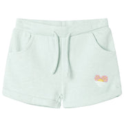 Kindershorts 116 gemengd lichtmint katoen polyester