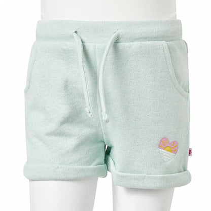 Kindershorts met trekkoord 116 gemengd lichtmintkleurig Mintgroen 116