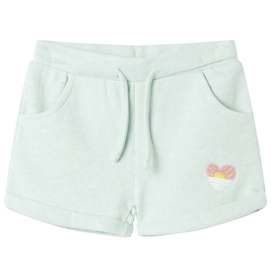Kindershorts met trekkoord 128 gemengd lichtmintkleurig Mintgroen 128