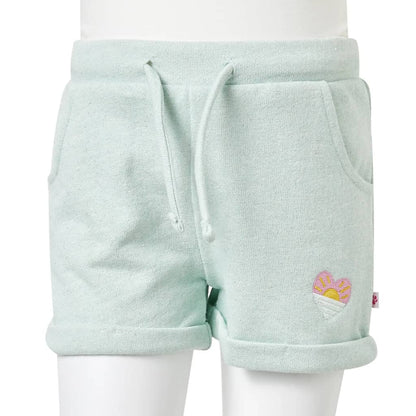 Kindershorts met trekkoord 128 gemengd lichtmintkleurig Mintgroen 128