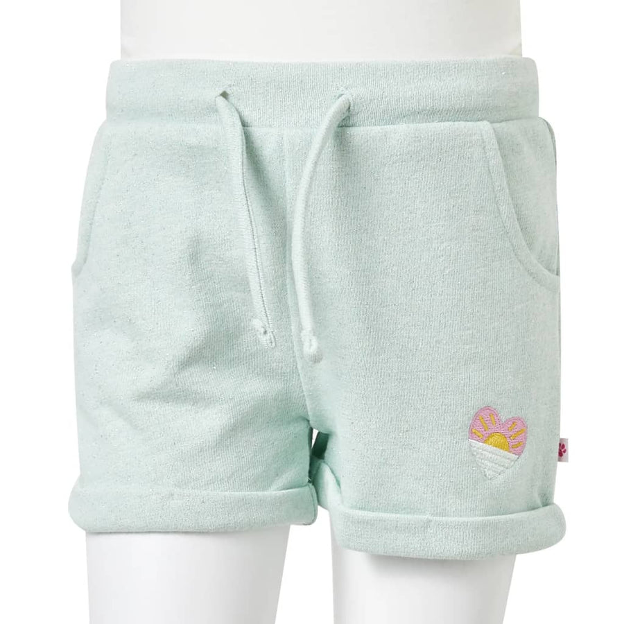 Kindershorts met trekkoord 128 gemengd lichtmintkleurig Mintgroen 128