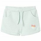 Kindershorts trekkoord 140 lichtmint