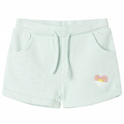 Kindershorts trekkoord 140 lichtmint
