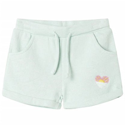 Kindershorts met trekkoord 140 gemengd lichtmintkleurig Mintgroen