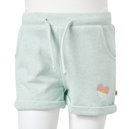 Kindershorts met trekkoord 140 gemengd lichtmintkleurig Mintgroen