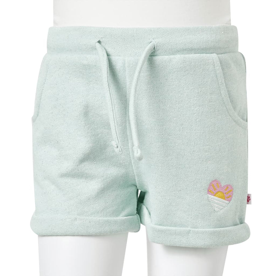 Kindershorts met trekkoord 140 gemengd lichtmintkleurig Mintgroen