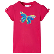 Kindershirt 104 felroze katoen