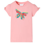 Kindershirt 116 roze vlinder pailletten