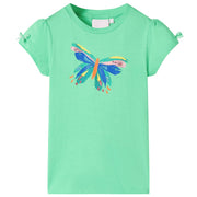 Kindershirt 104 lichtgroen katoen
