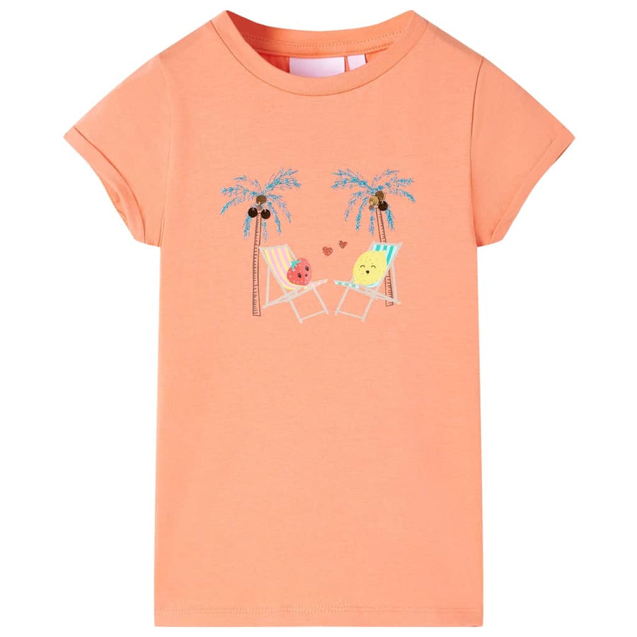 Kindershirt 128 perzikkleurig Perzik 128