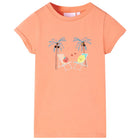 Kindershirt 140 perzikkleurig katoen
