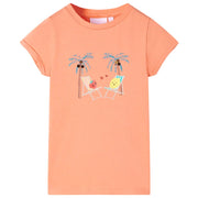 Kindershirt 140 perzikkleurig katoen