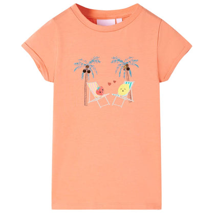 Kindershirt 140 perzikkleurig Perzik