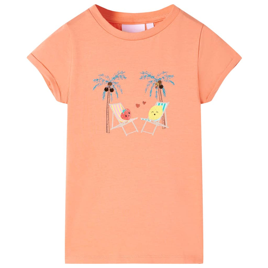Kindershirt 140 perzikkleurig Perzik