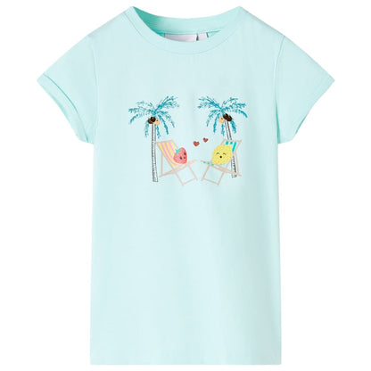 Kindershirt 128 lichtzeeblauw Aqua 128