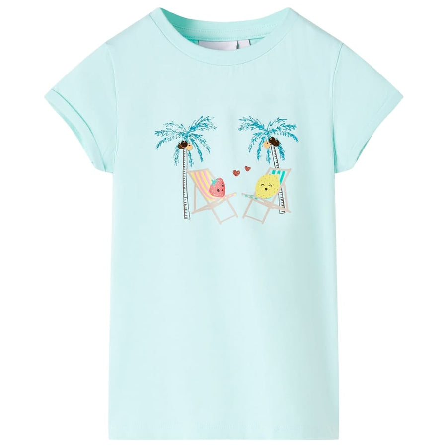 Kindershirt 128 lichtzeeblauw Aqua 128