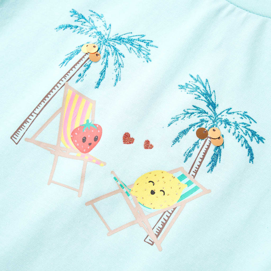 Kindershirt 128 lichtzeeblauw Aqua 128