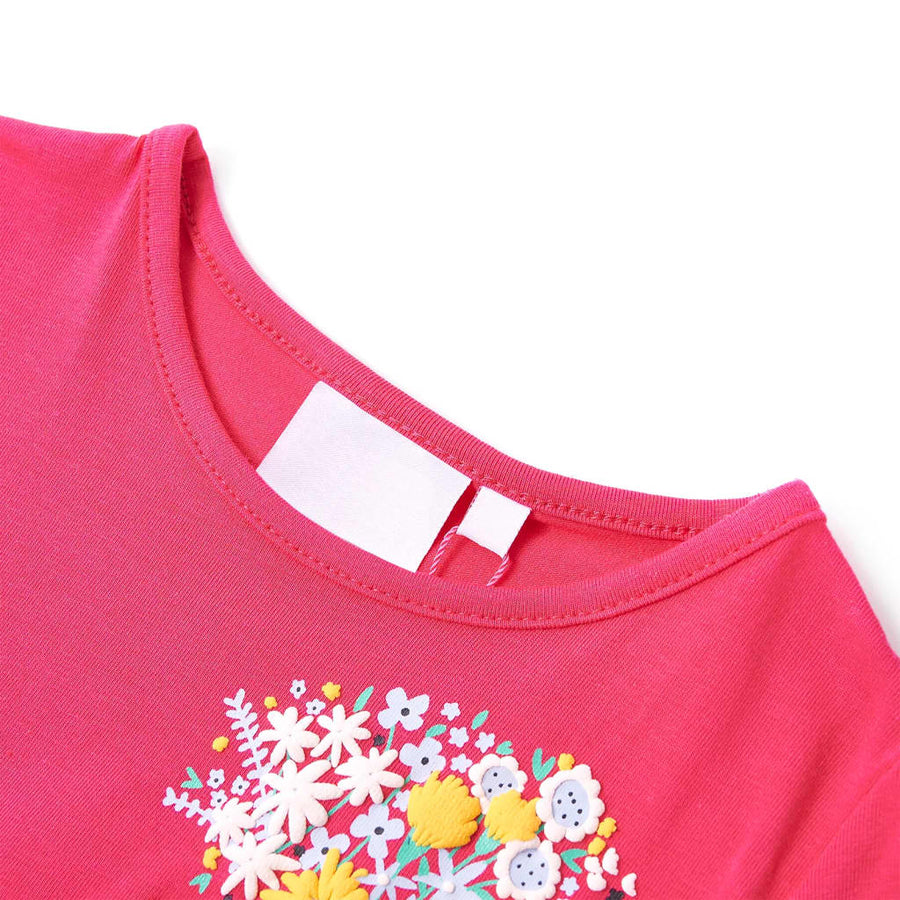 Kindershirt 116 felroze Roze