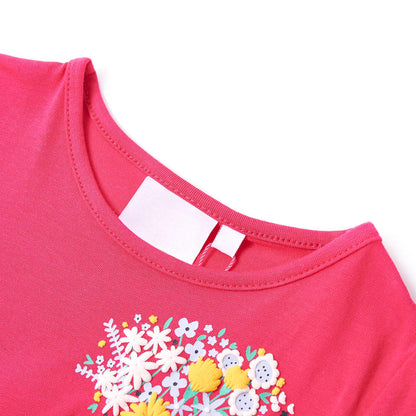 Kindershirt 128 felroze Roze