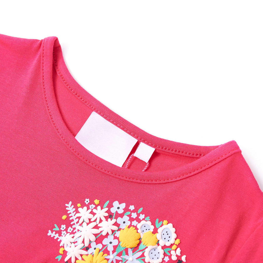 Kindershirt 128 felroze Roze