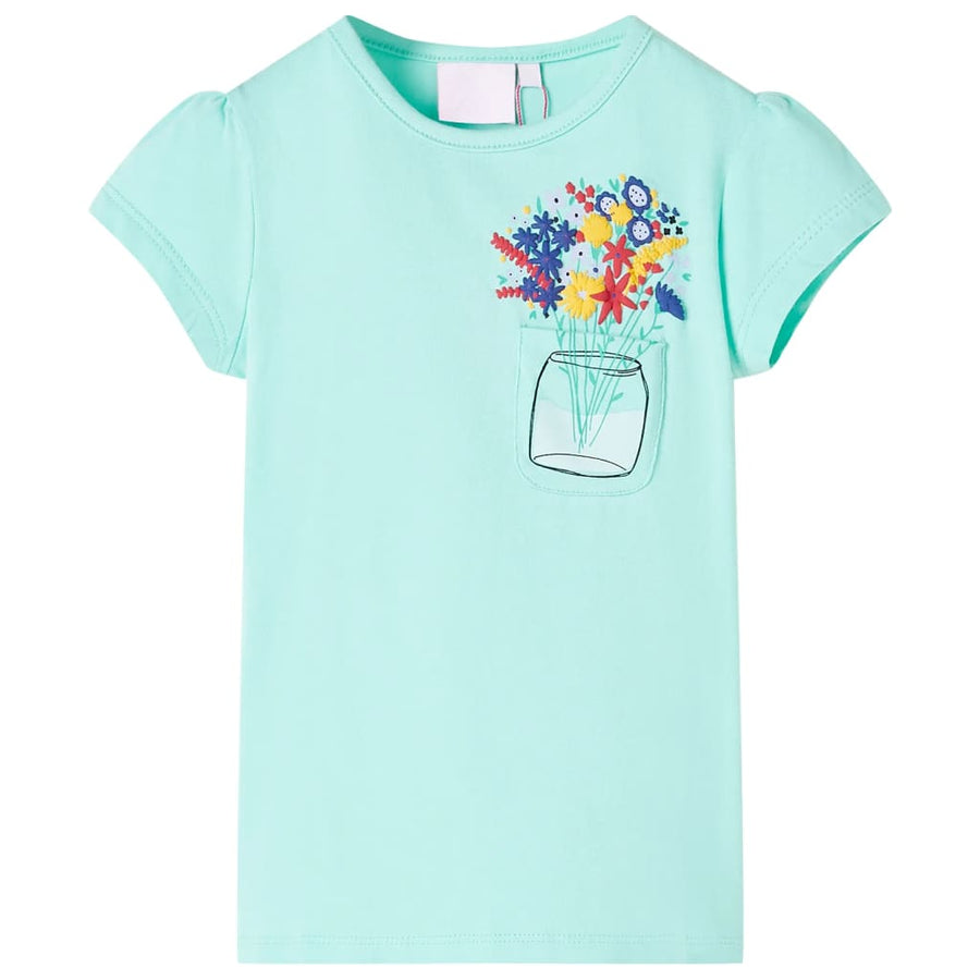 Kindershirt 128 lichtmint Mintgroen