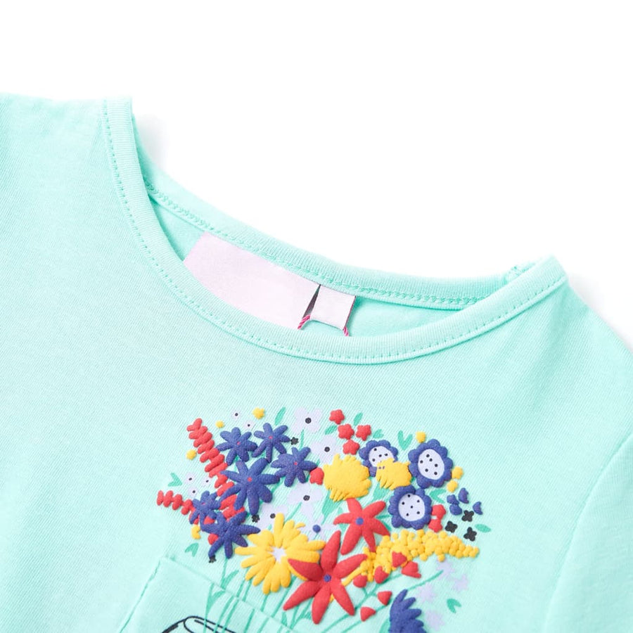 Kindershirt 128 lichtmint Mintgroen