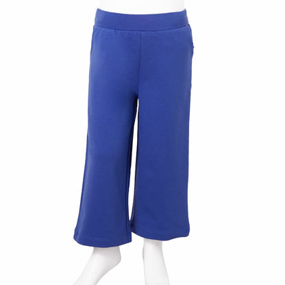 Kinderbroek met wijde pijpen 128 kobaltblauw Blauw 128