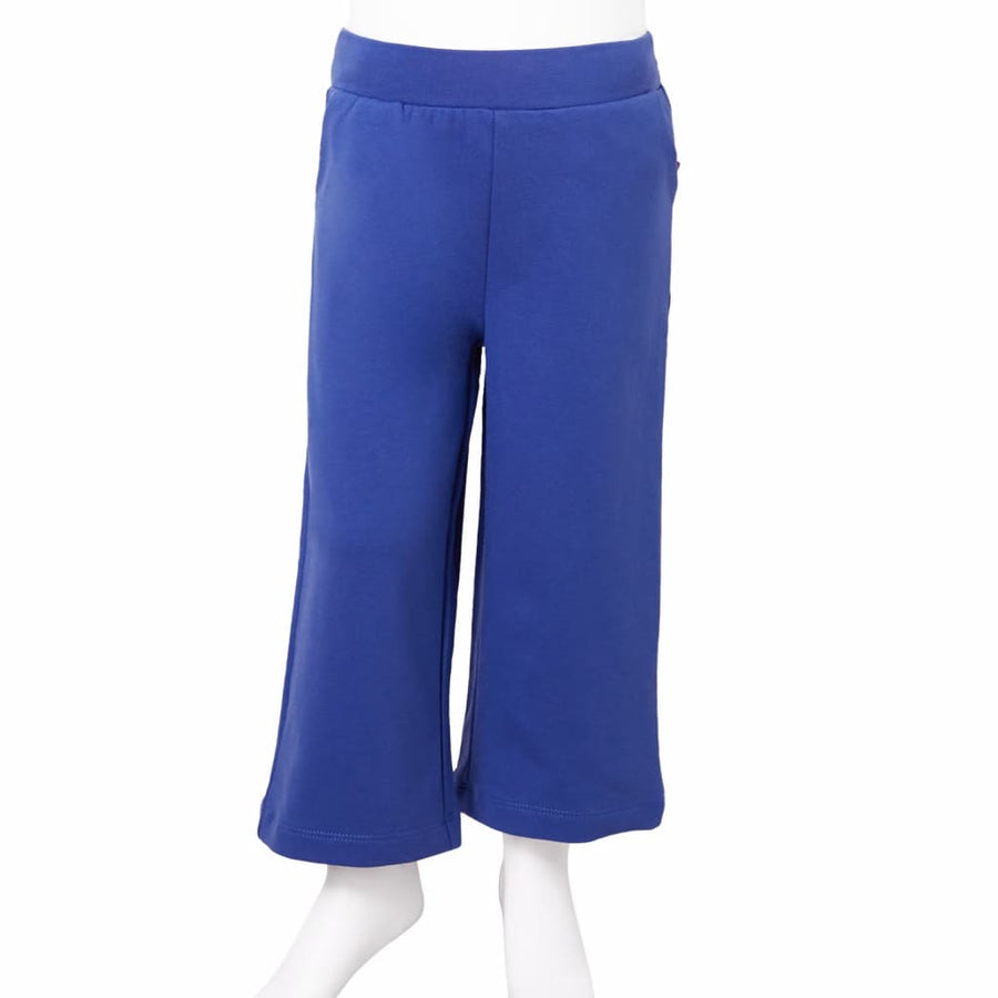 Kinderbroek met wijde pijpen 140 kobaltblauw Blauw