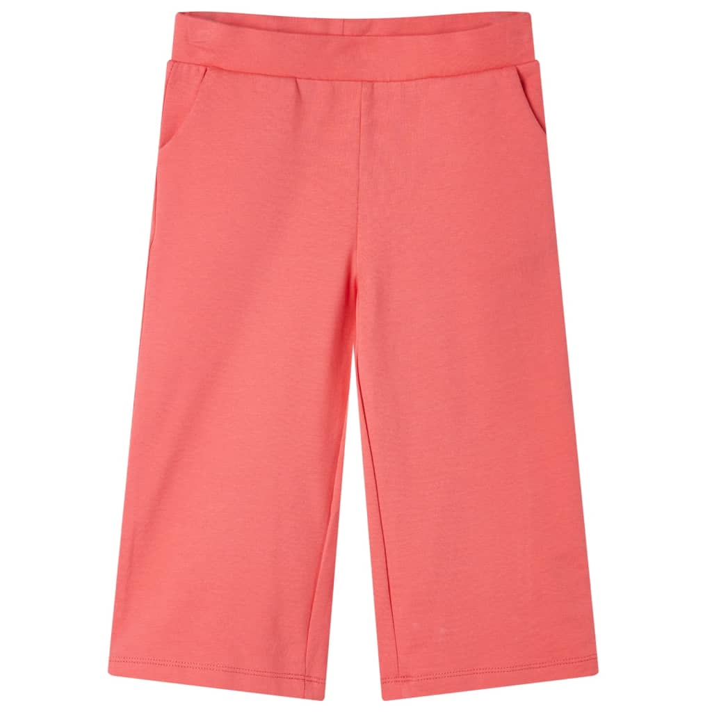 Kinderbroek met wijde pijpen 92 koraalkleurig Koraal